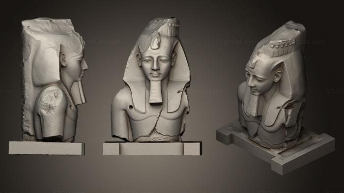 Египетские статуи и рельефы (Рамсес II, STKE_0054) 3D модель для ЧПУ станка